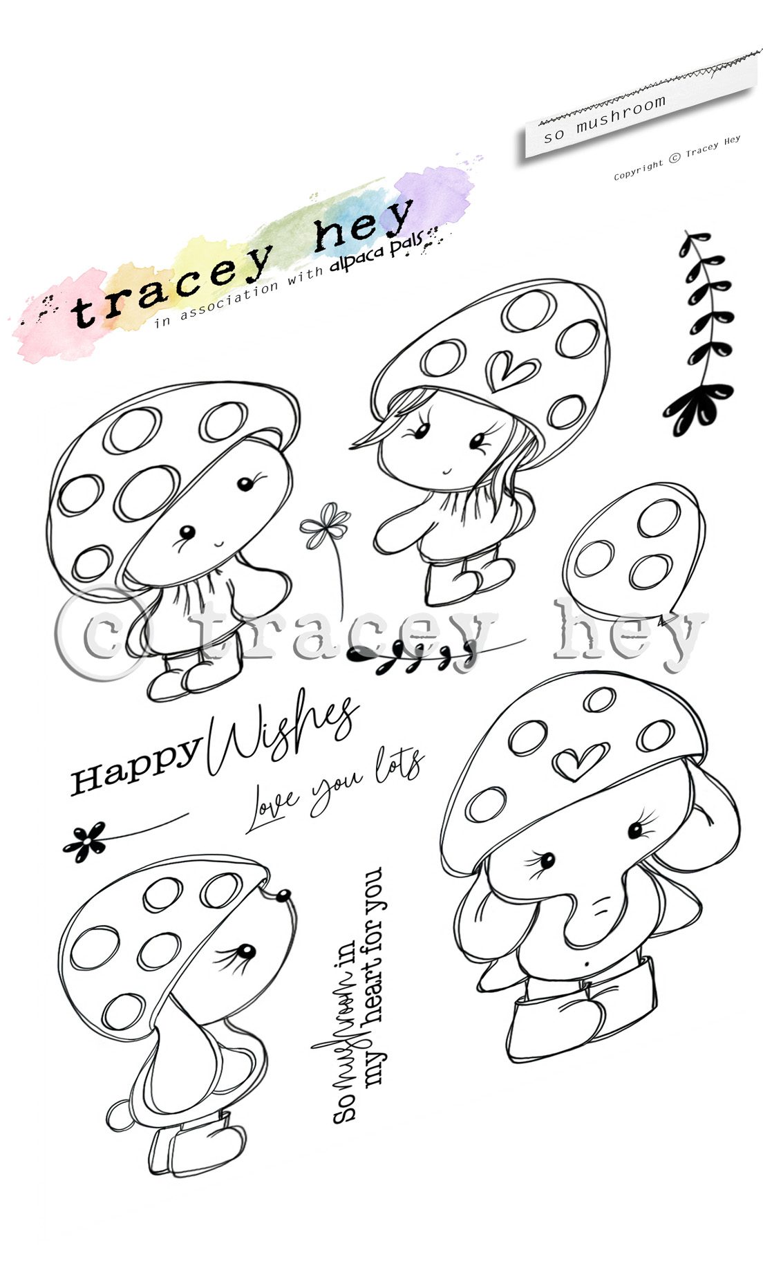 Tracey Hey "So Mushroom" A6 Stamp Set