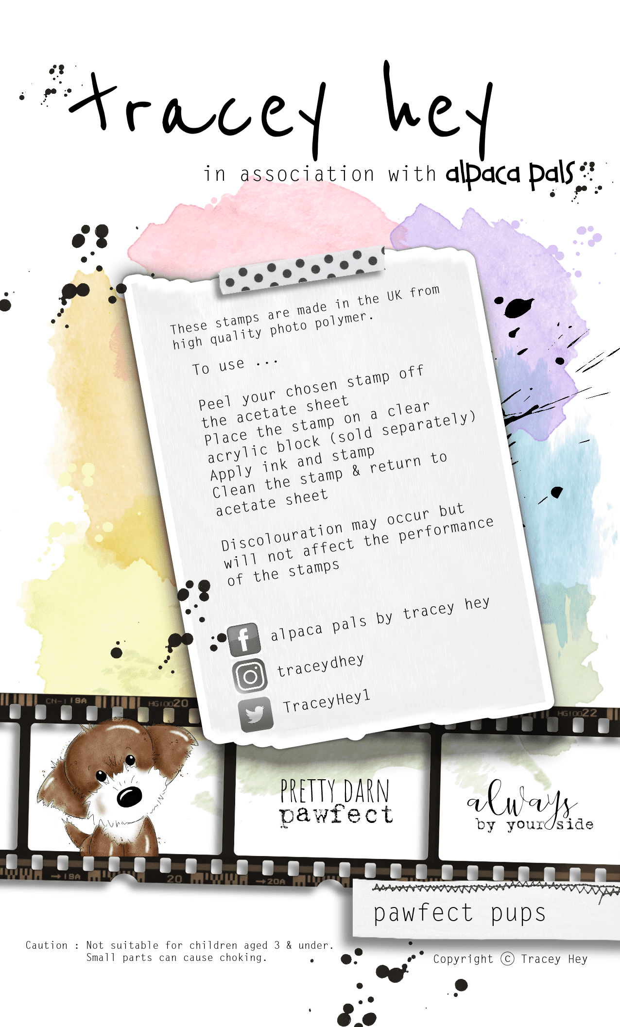 Tracey Hey "Pawfect Pups" A6 Stamp Set - Image 2