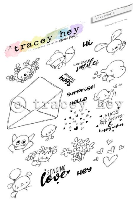 Tracey Hey "Envelopals" A5 Stamp Set