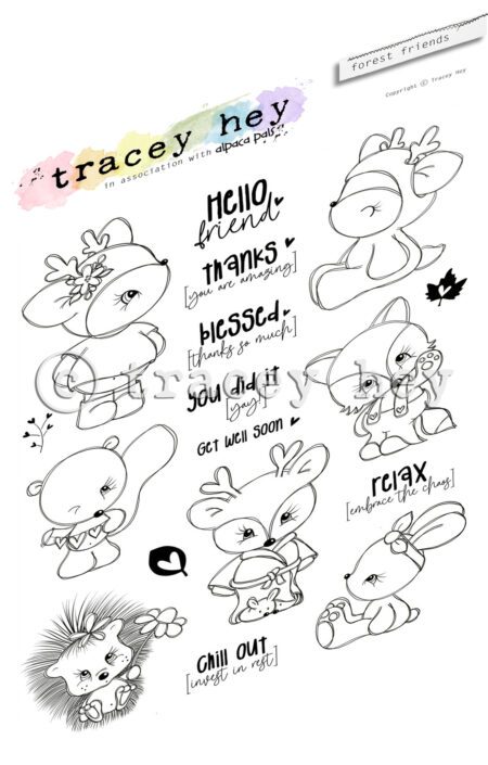 Tracey Hey "Forest Friends" A5 Stamp Set