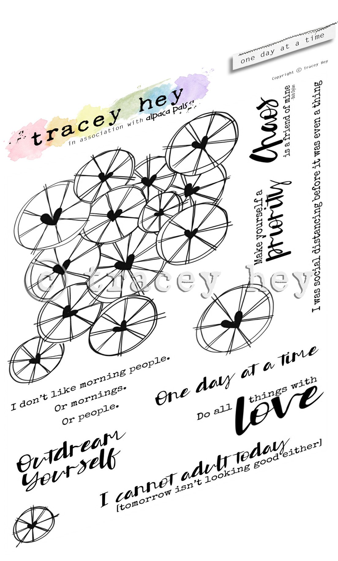 Tracey Hey "One Day At A Time" A6 Stamp Set