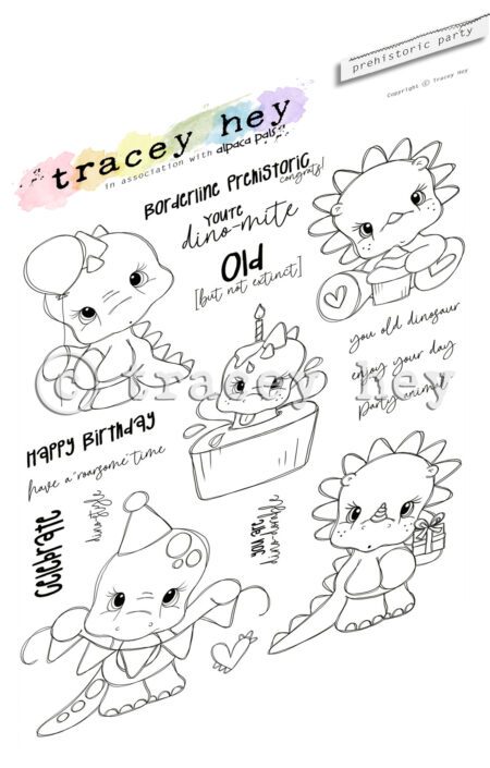Tracey Hey "Prehistoric Party" A5 Stamp Set