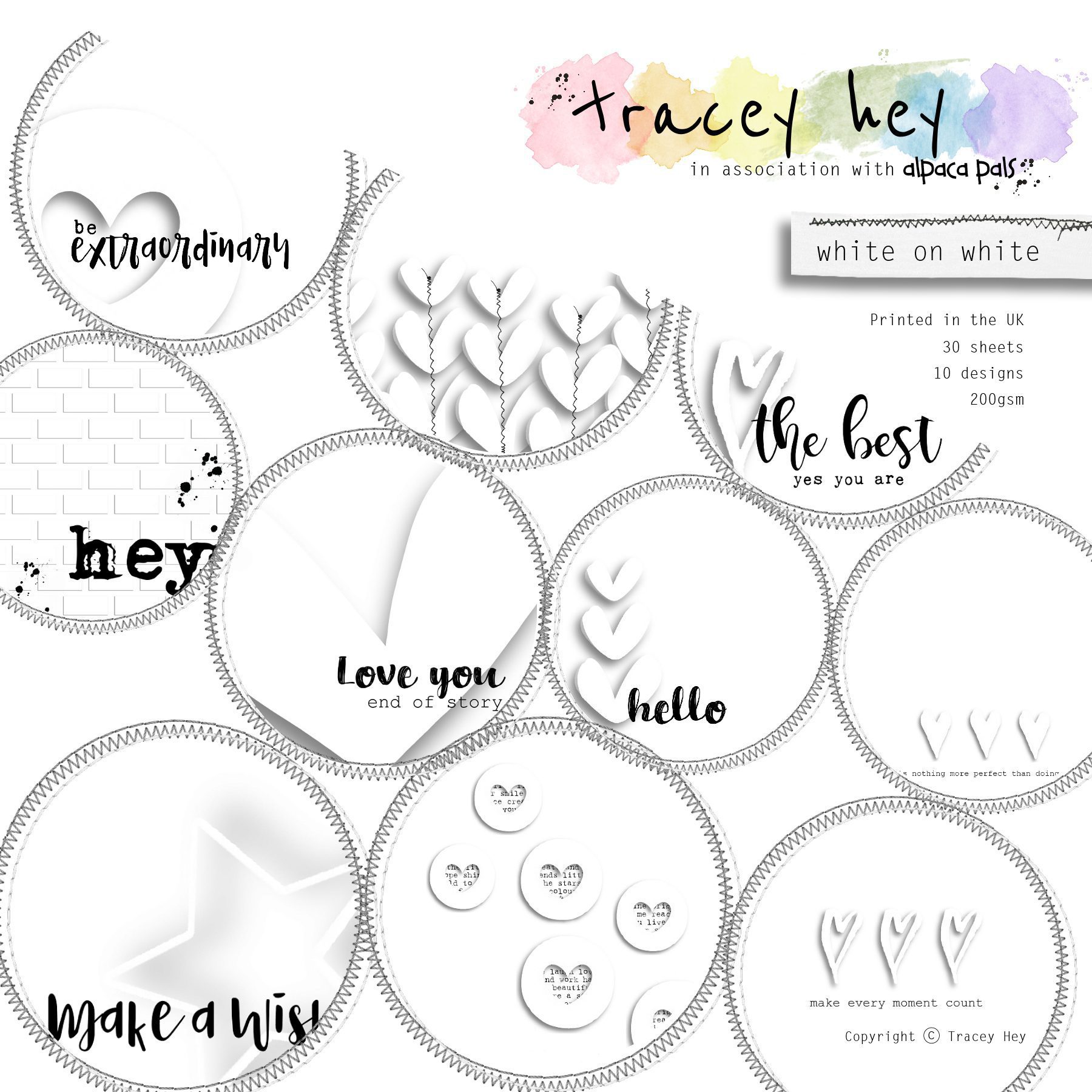 Paper Pad - White on White