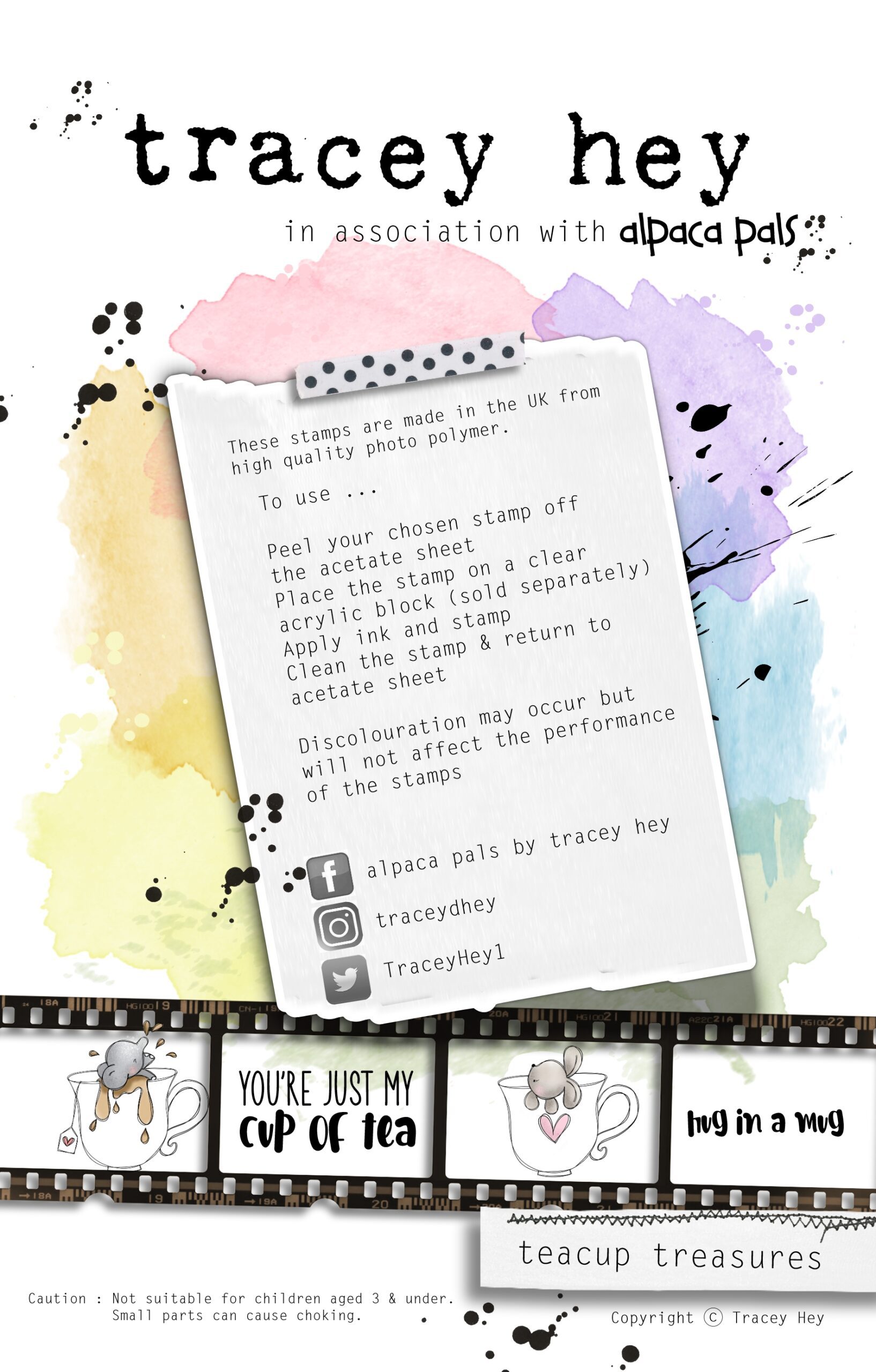 Tracey Hey "Teacup Treasures" A5 Stamp Set - Image 2