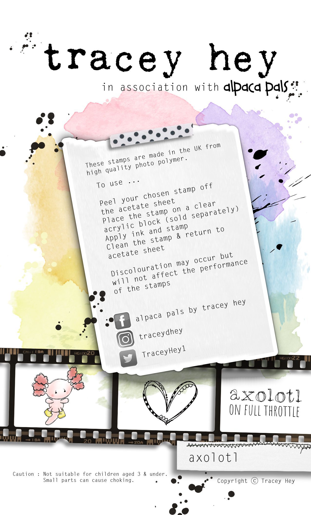 Tracey Hey "Axolotl" A6 Stamp Set - Image 2