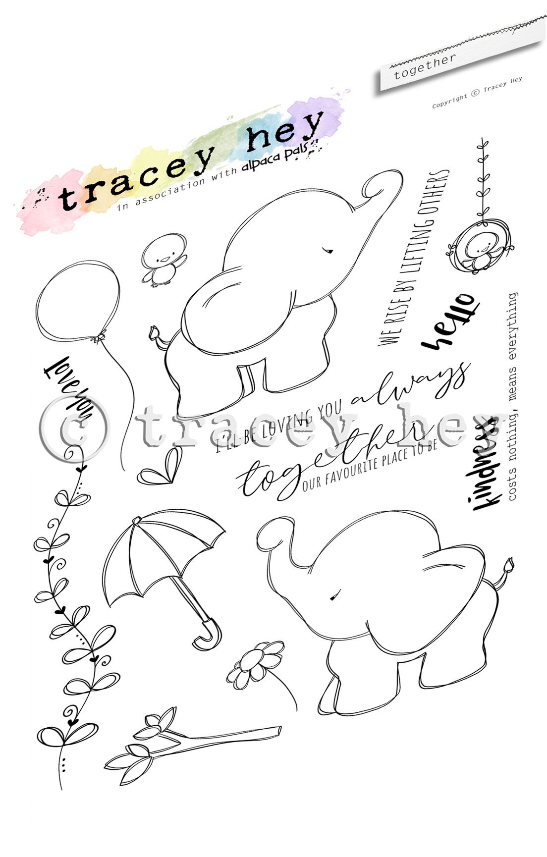 Tracey Hey "Together" A5 Stamp Set