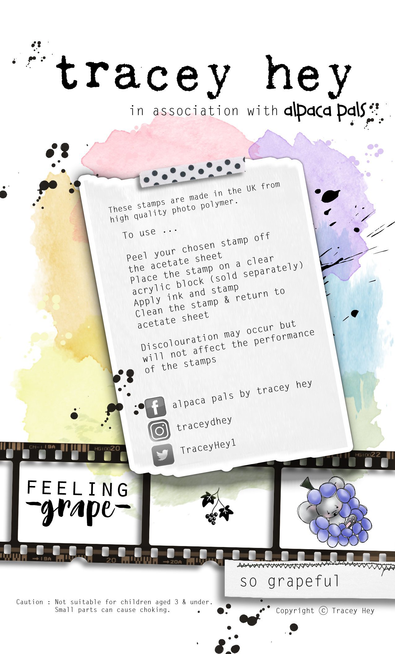 Tracey Hey "So Grapeful" A6 Stamp Set - Image 2
