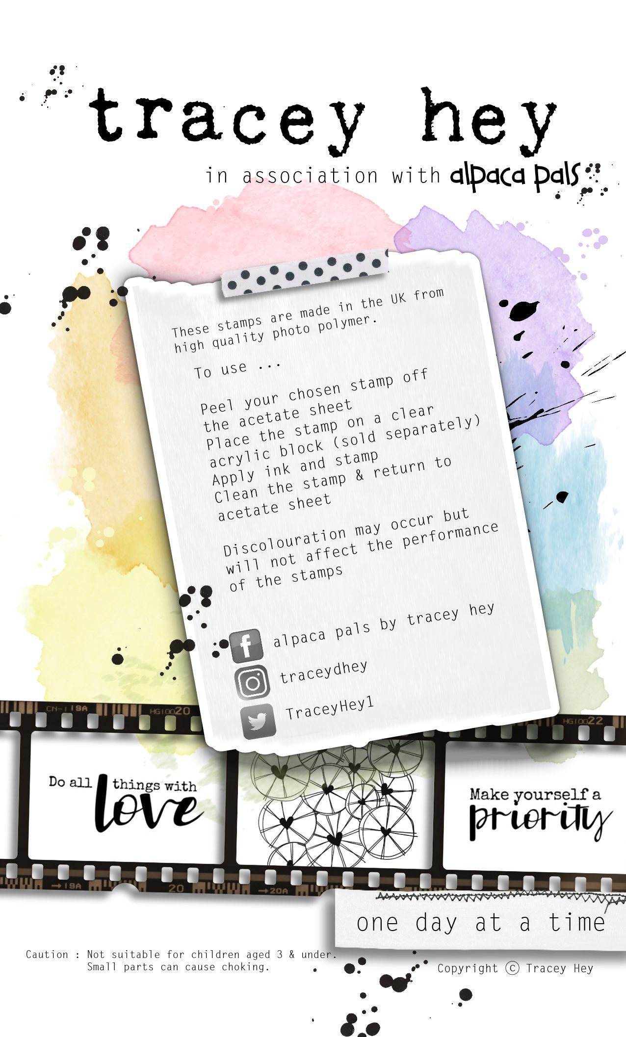 Tracey Hey "One Day At A Time" A6 Stamp Set - Image 2