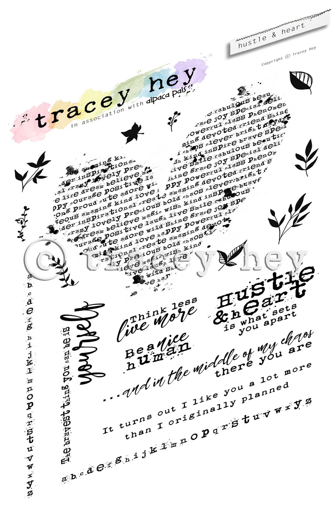 Tracey Hey "Hustle & Heart" A5 Stamp Set