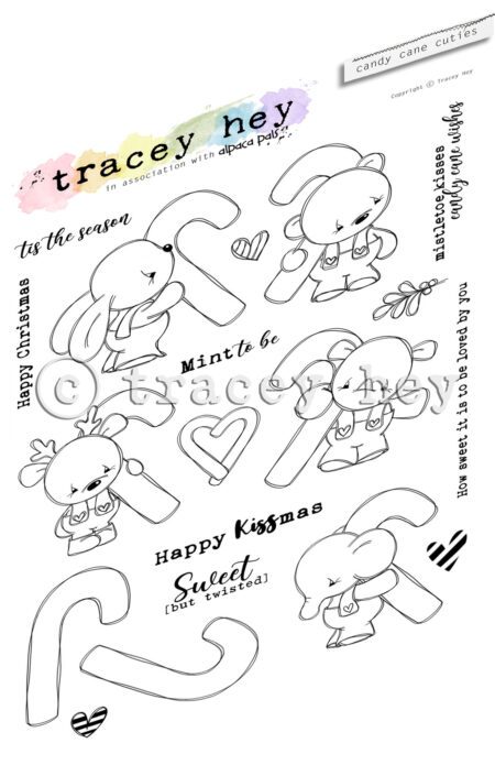 Tracey Hey "Candy Cane Cuties" A5 Stamp Set