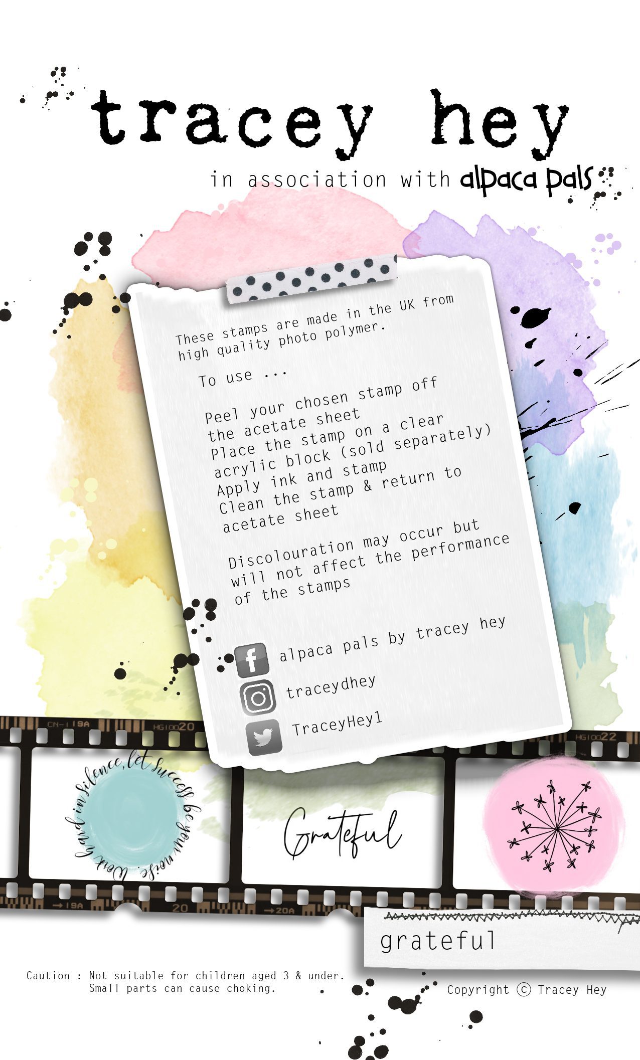 Tracey Hey "Grateful" A6 Stamp Set - Image 2