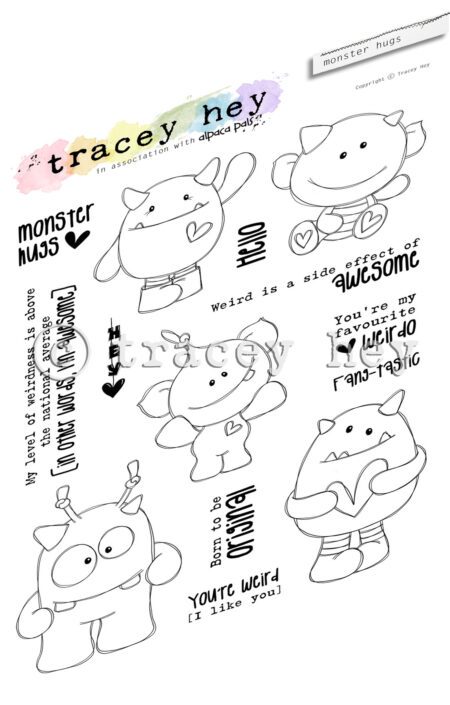 Tracey Hey "Monster Hugs" A5 Stamp Set