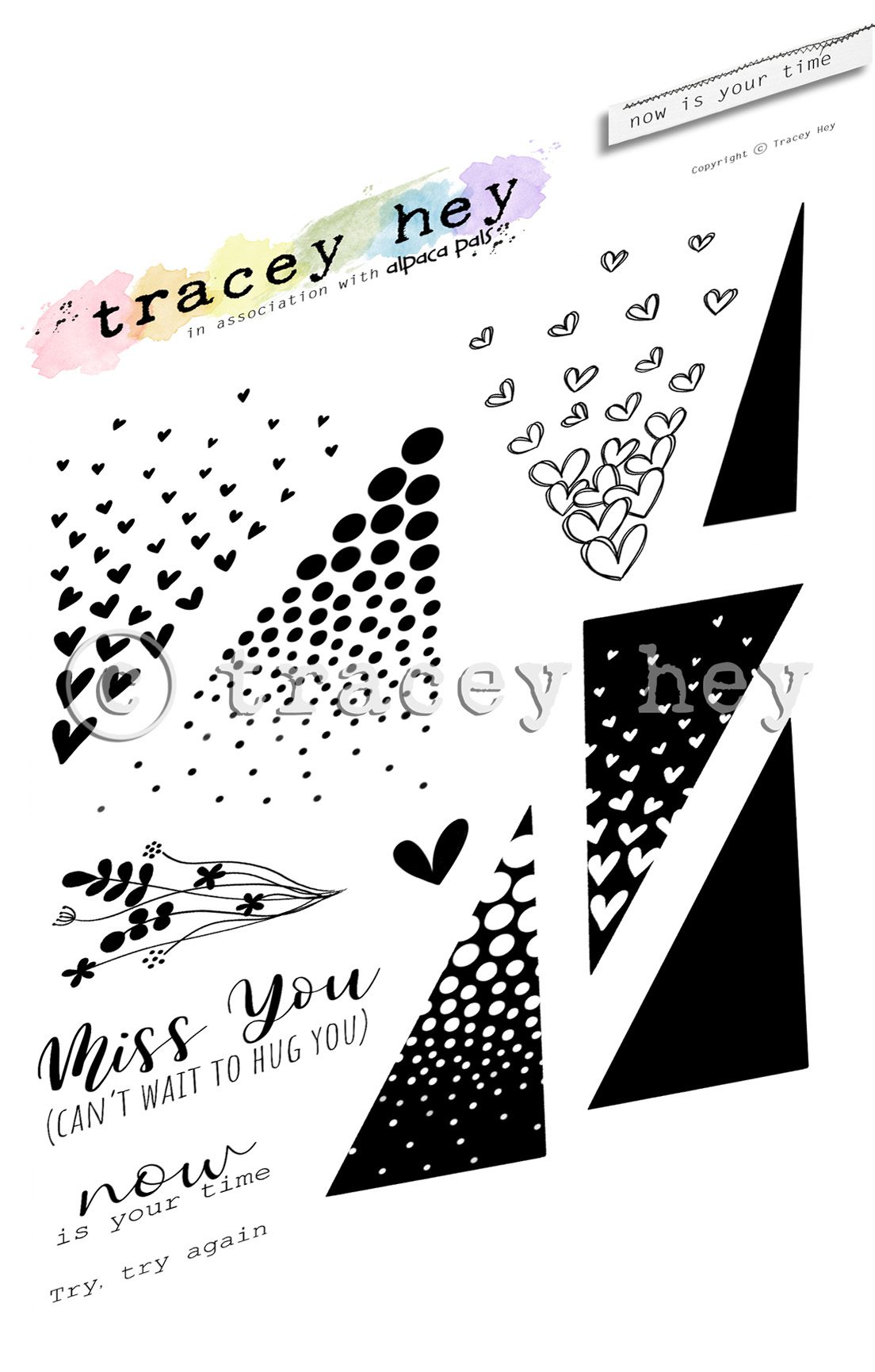 Tracey Hey "Now Is Your Time" A5 Stamp Set