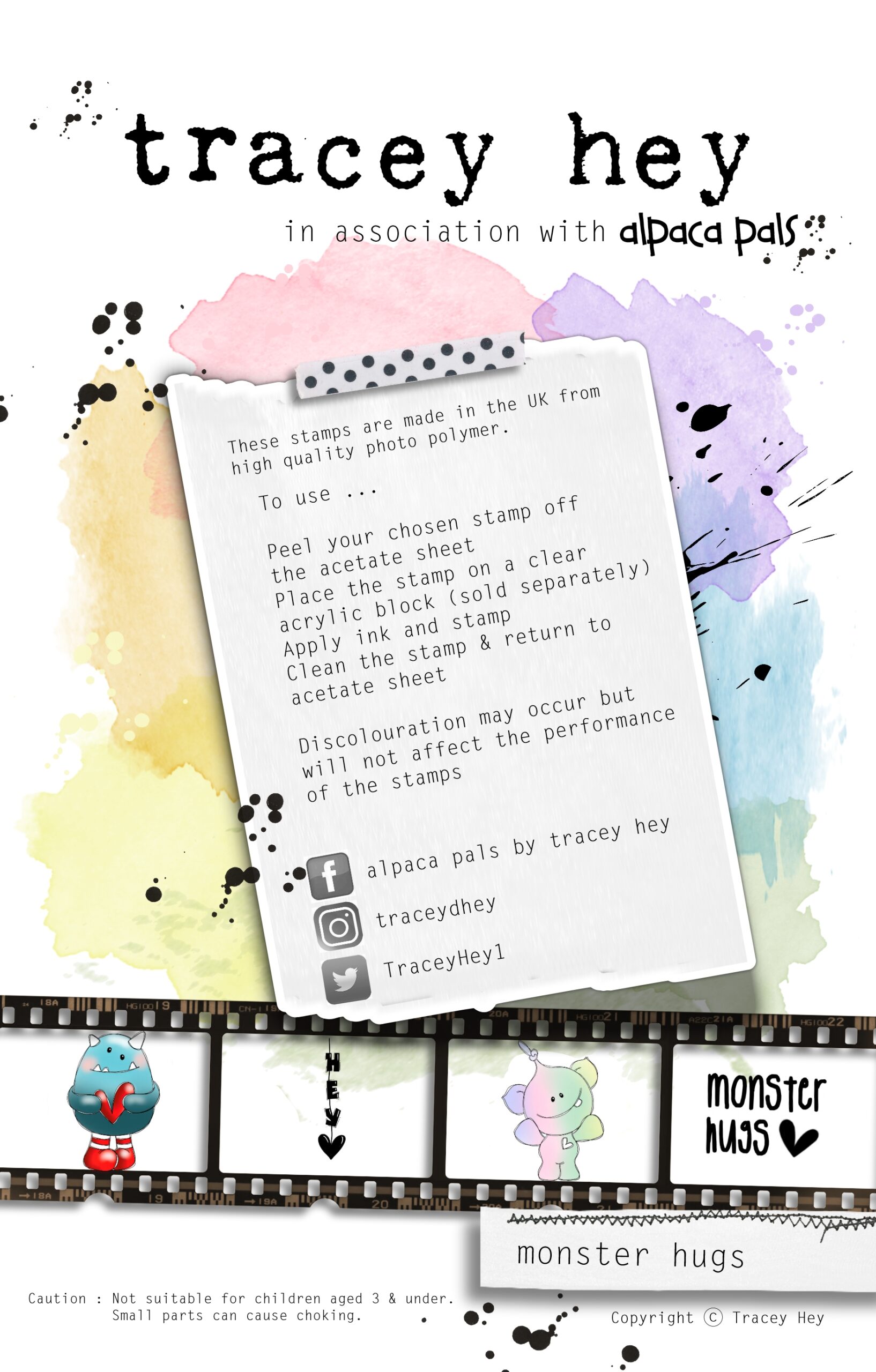Tracey Hey "Monster Hugs" A5 Stamp Set - Image 2