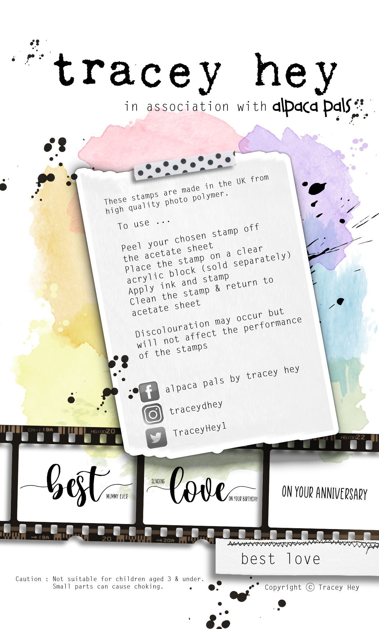 Tracey Hey "Best Love" A6 Stamp Set - Image 2