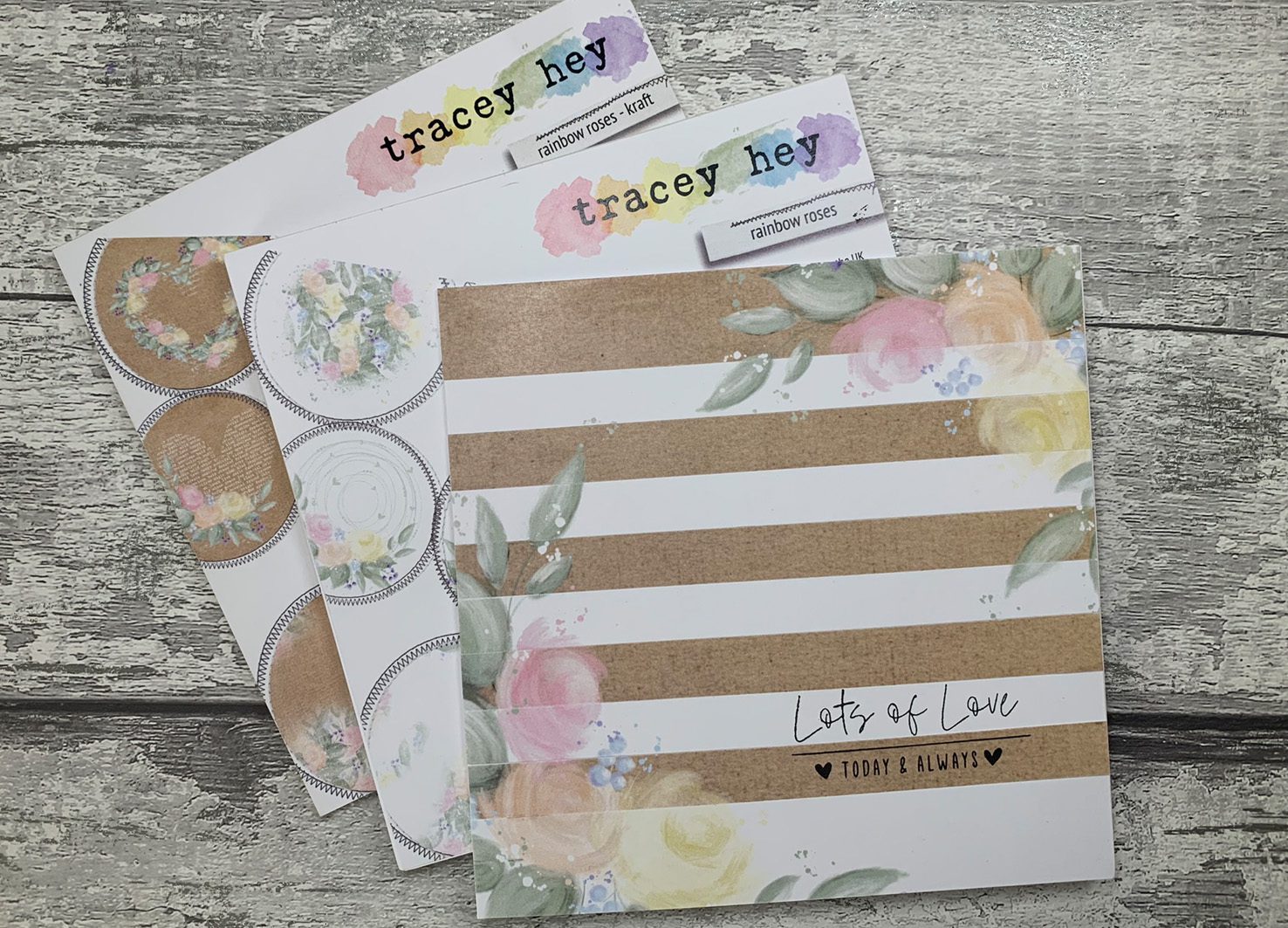 Paper Pad - Rainbow Roses - Kraft - Image 2