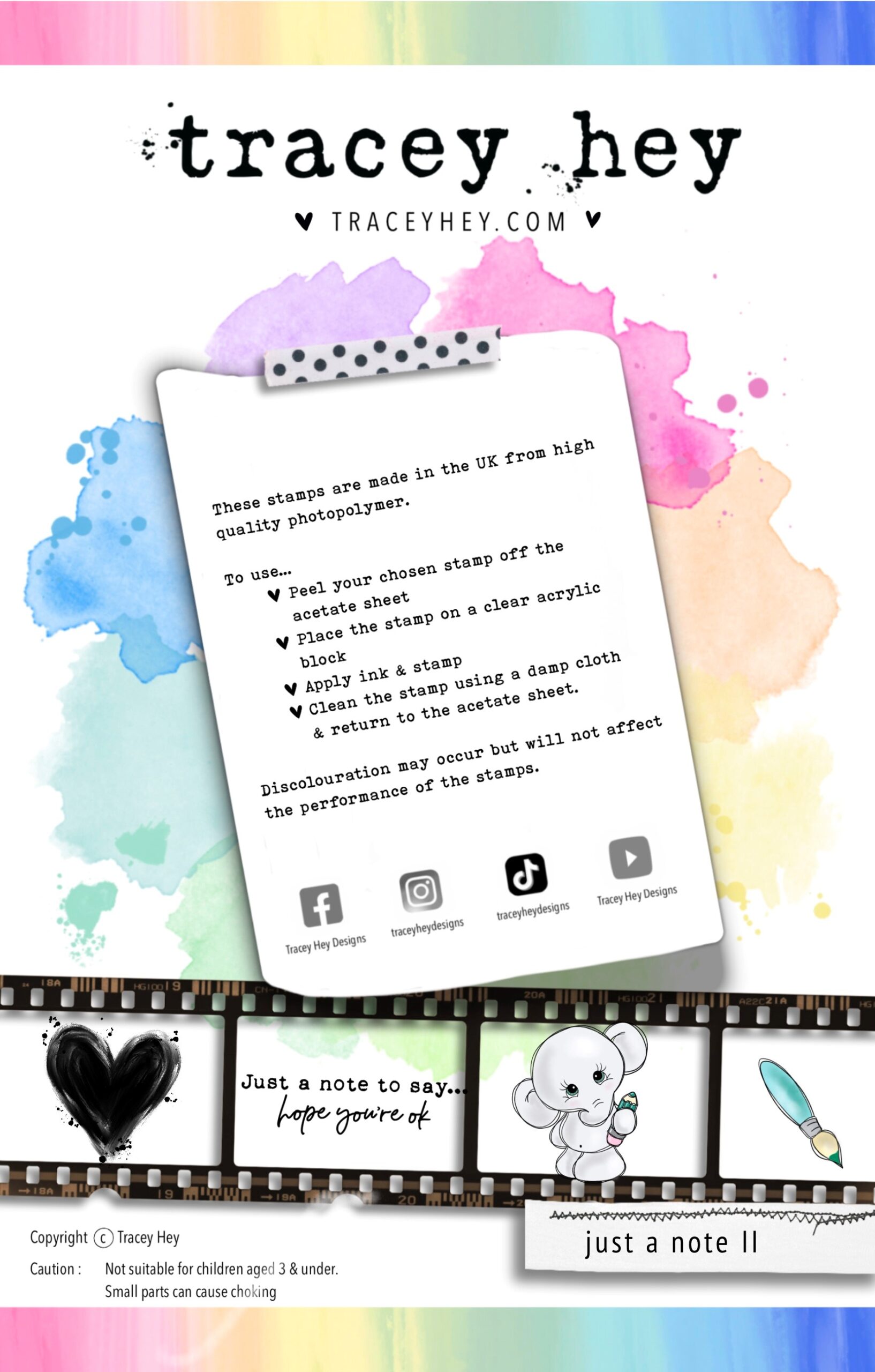 Tracey Hey "Just a Note II" A5 Stamp Set - Image 2