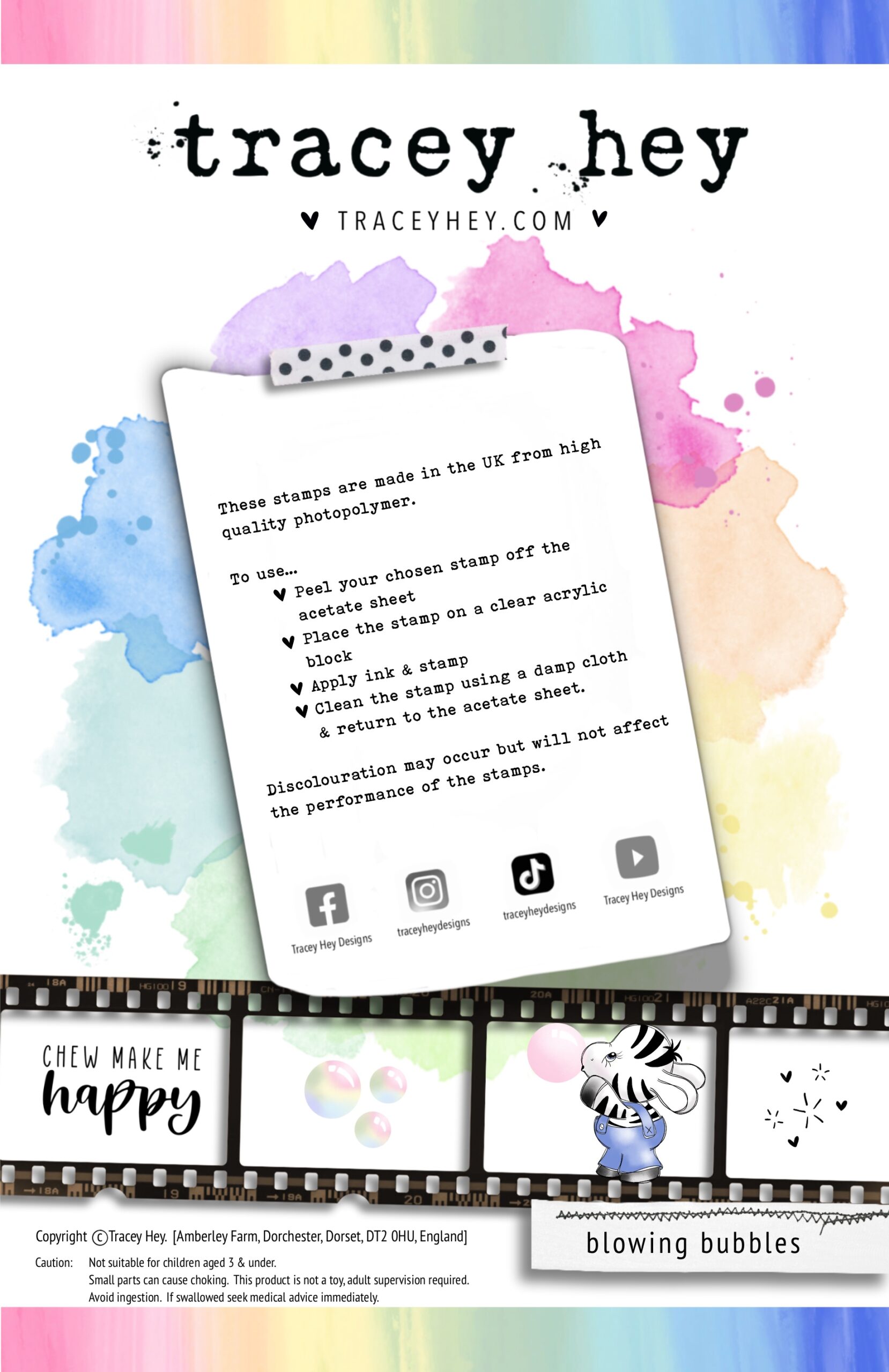 Tracey Hey "Blowing Bubbles" A5 Stamp Set - Image 2