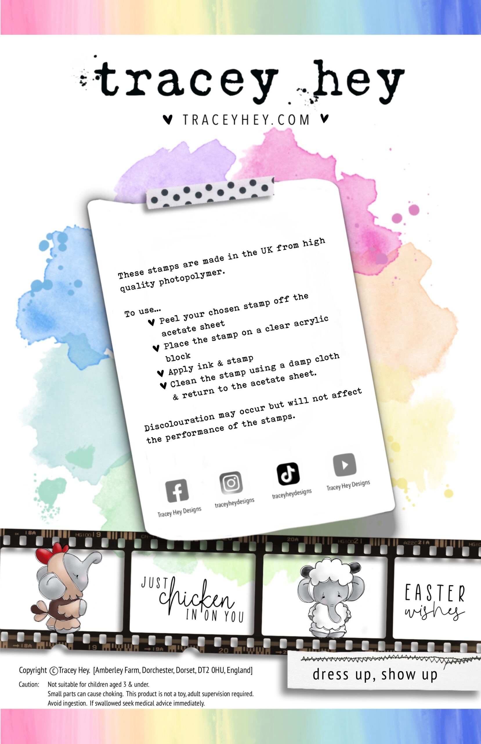 Tracey Hey "Dress Up, Show Up" A5 Stamp Set - Image 2