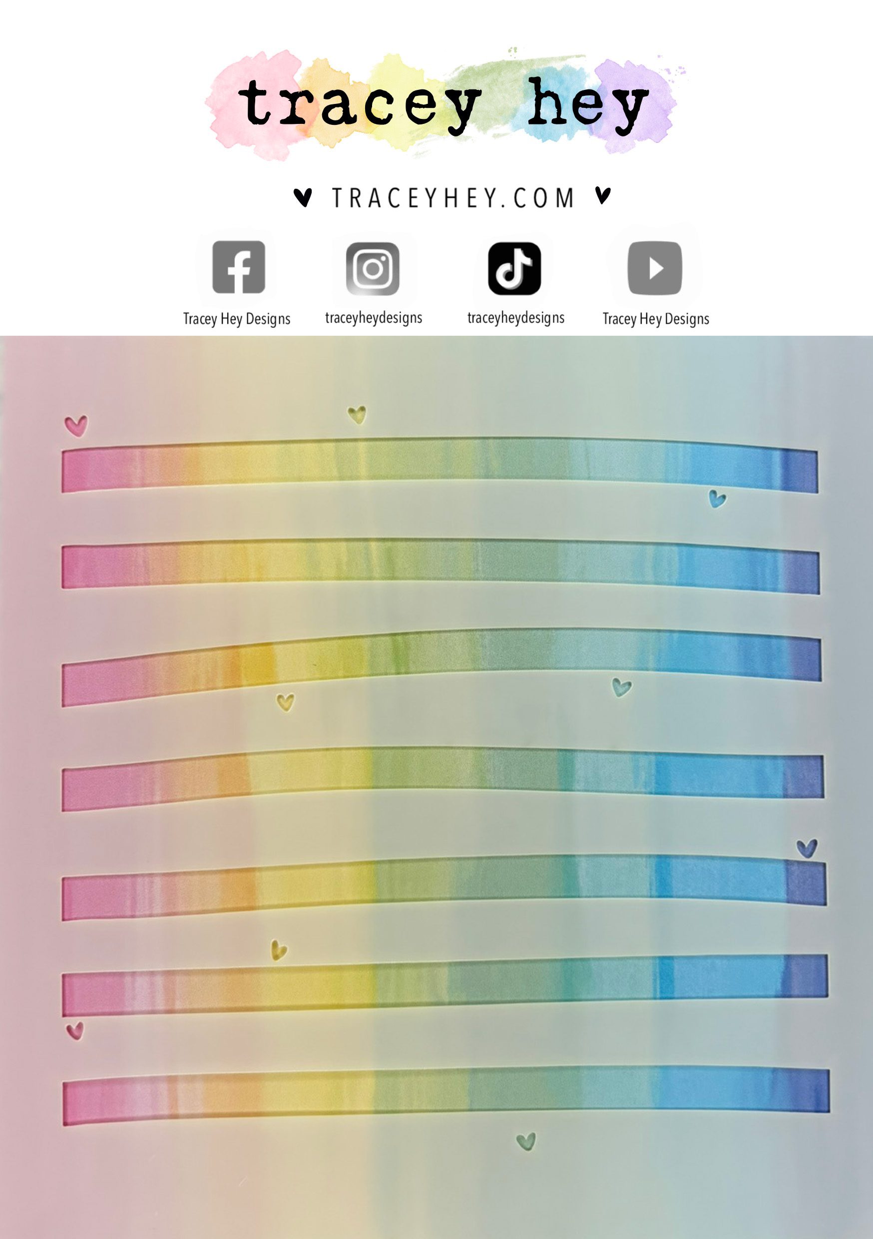 Tracey Hey "Horizontal Stripes" Stencil