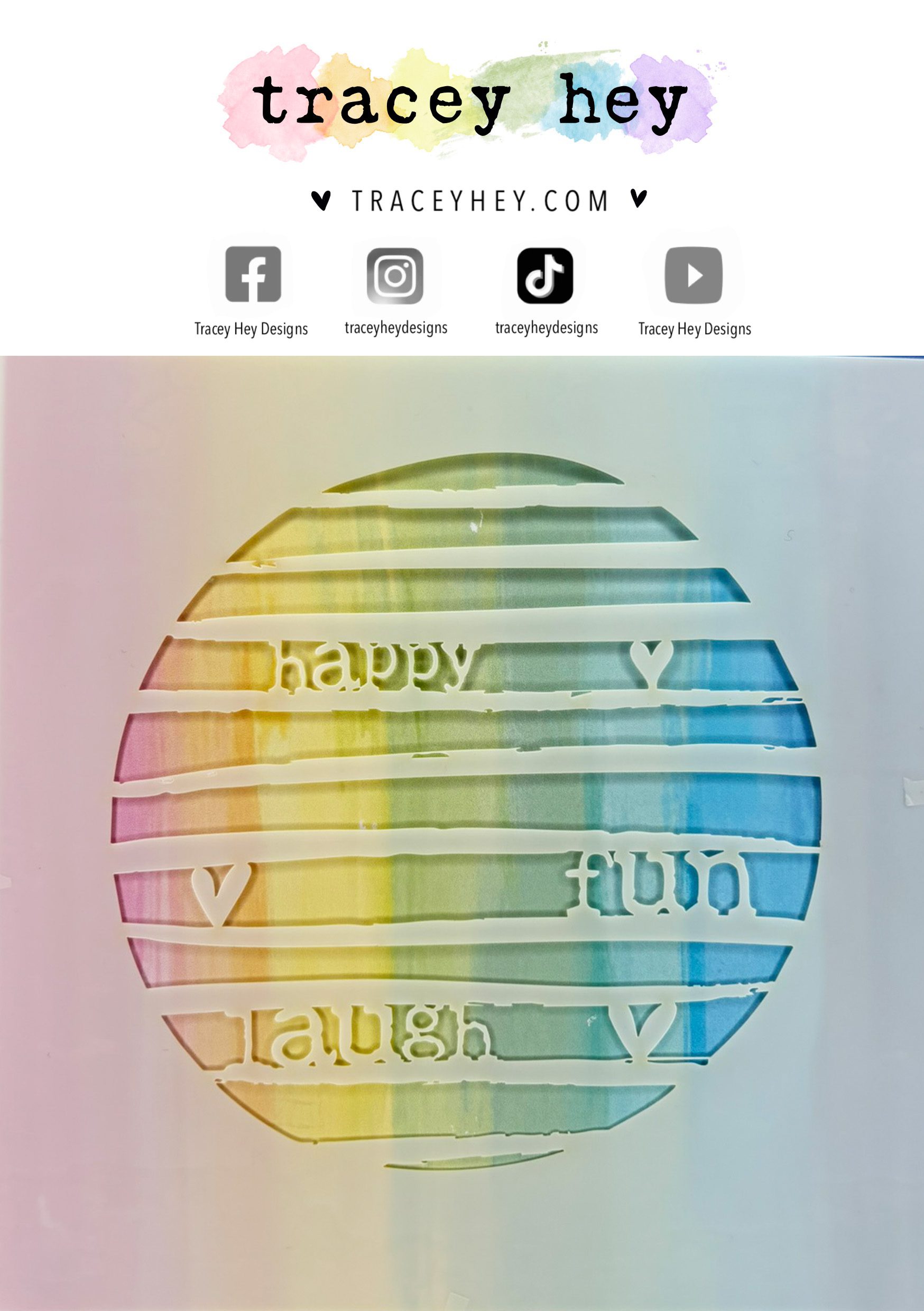 Tracey Hey "Striped Circle" Stencil