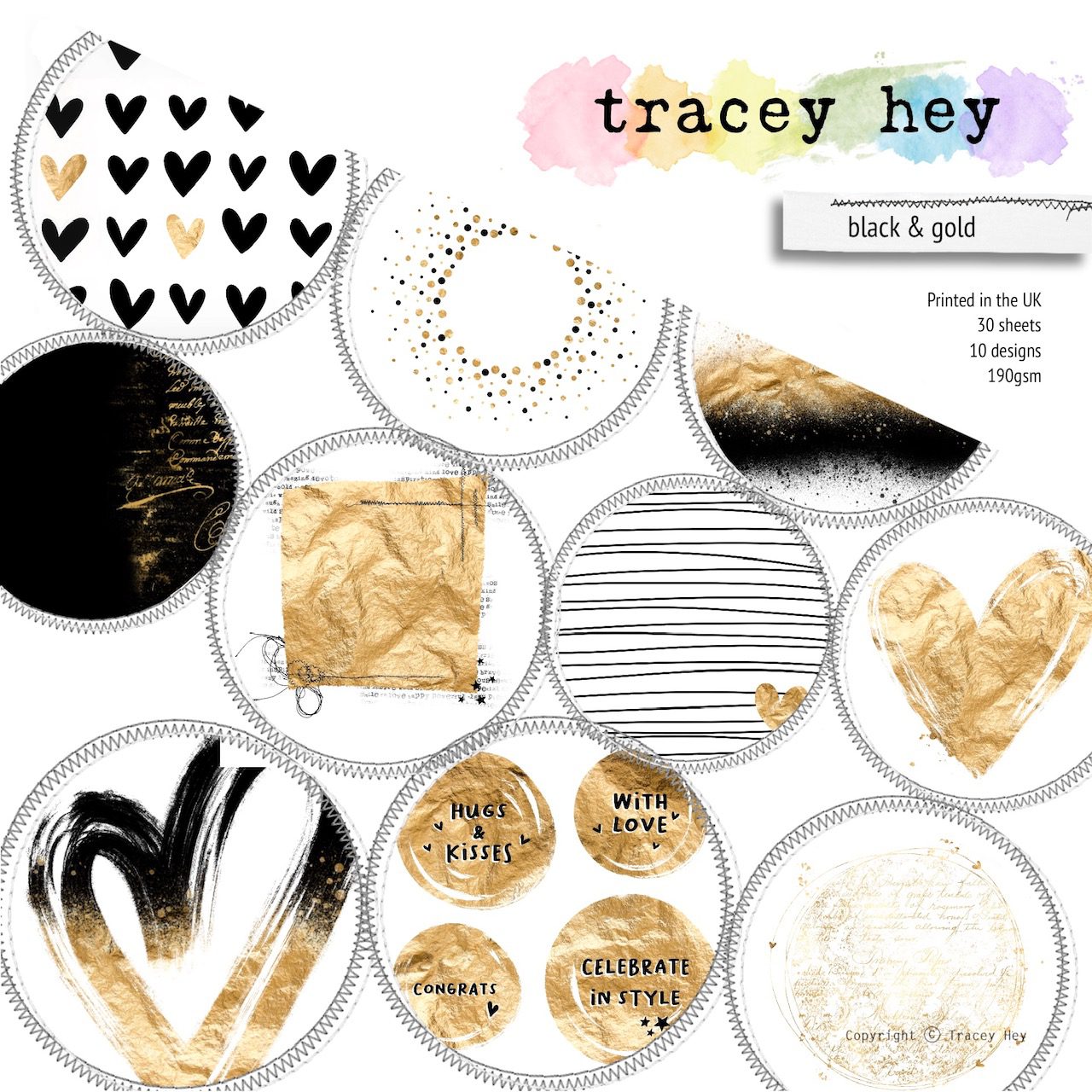 Paper Pad - Black and Gold