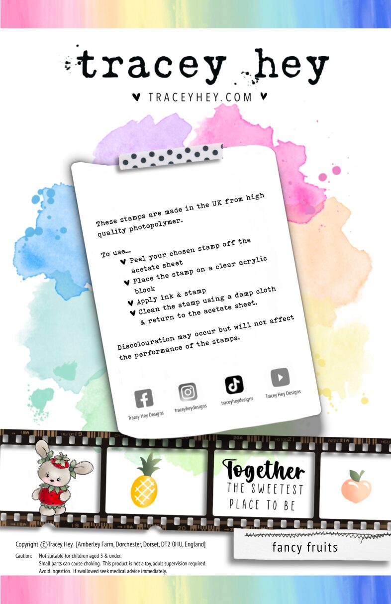Tracey Hey "Fancy Fruits" A5 Stamp Set - Image 2