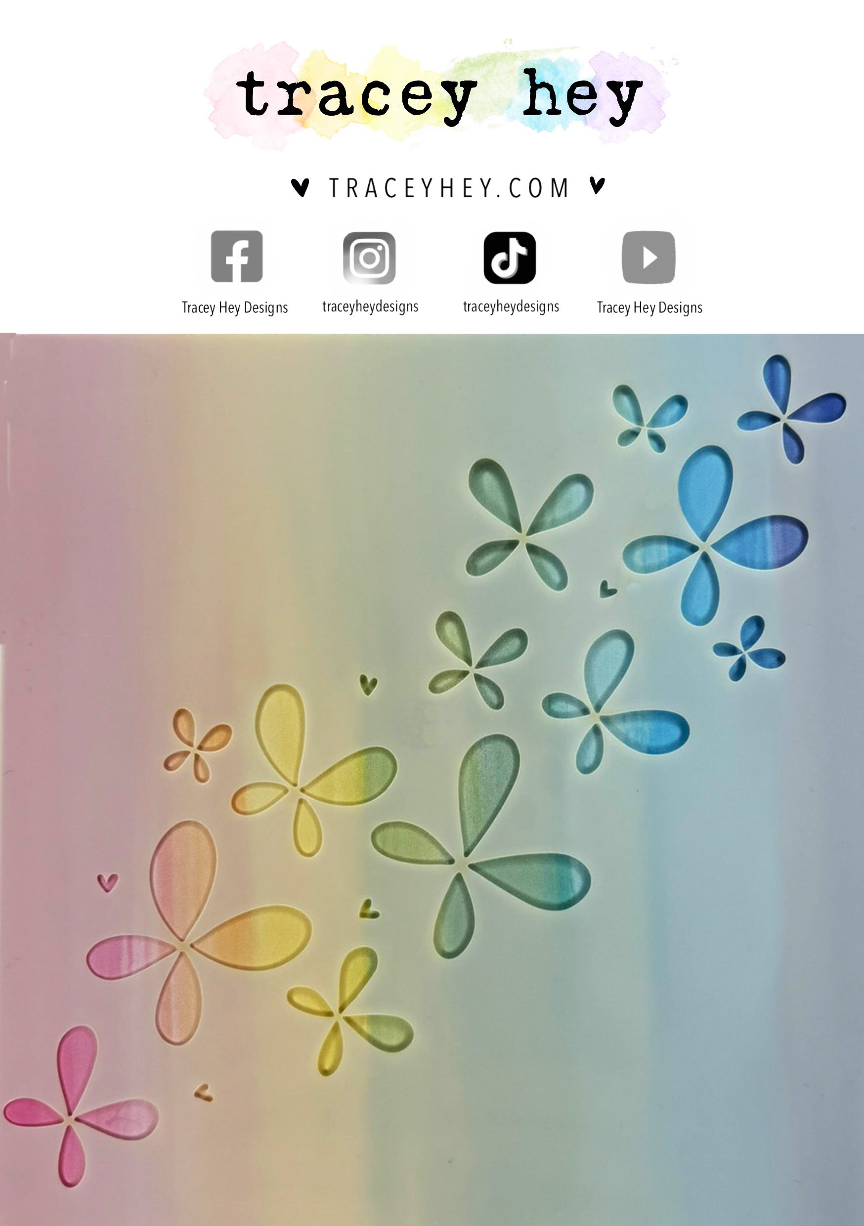 Tracey Hey "Butterfly Trail" Stencil