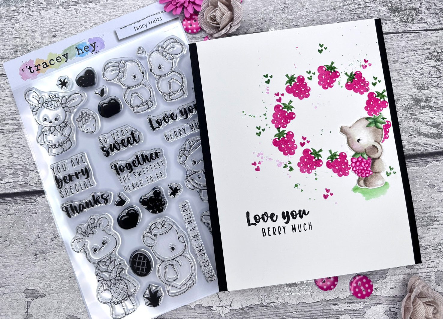 Tracey Hey "Fancy Fruits" A5 Stamp Set - Image 6