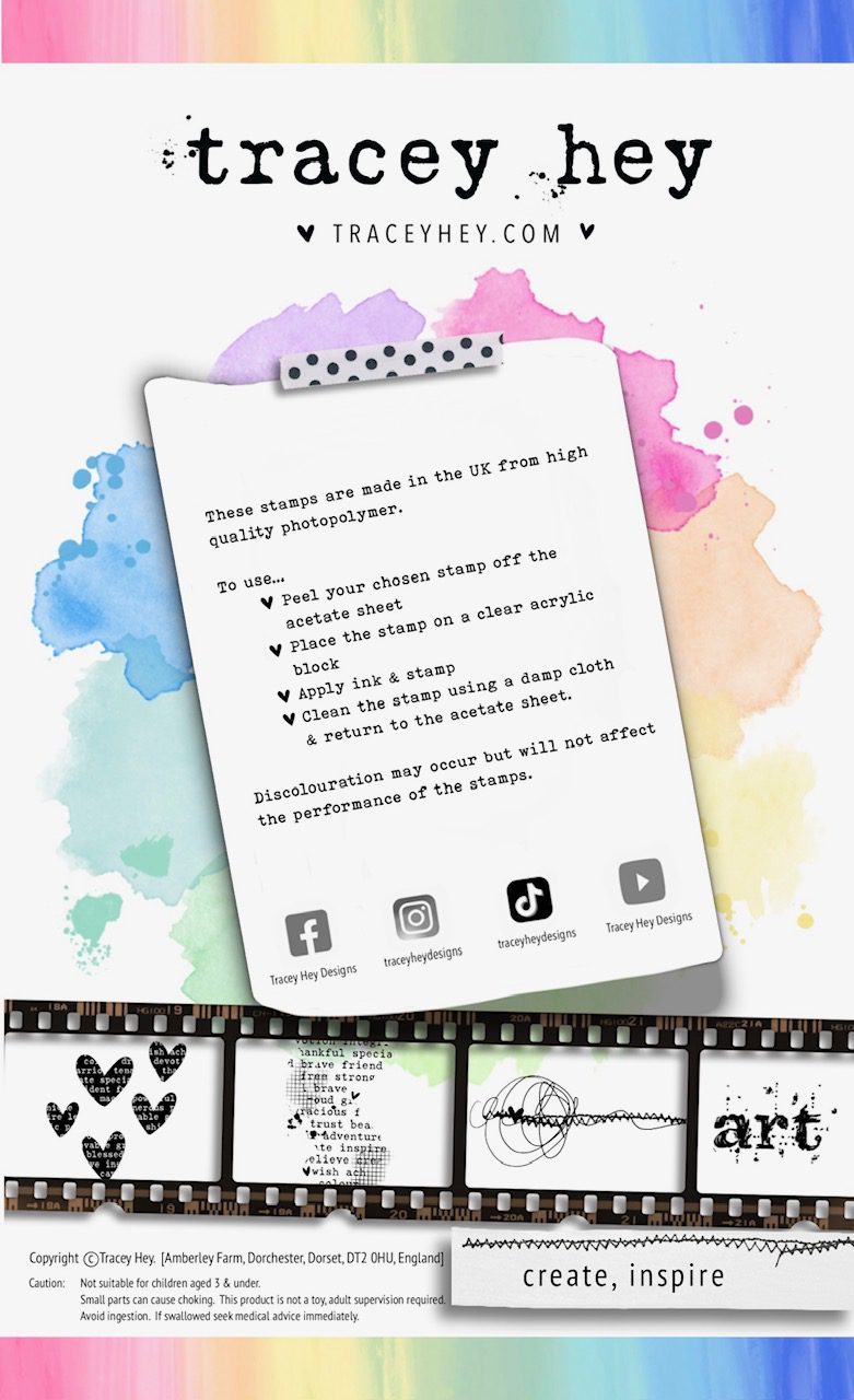 Tracey Hey "Create, Inspire" A6 Stamp Set - Image 2