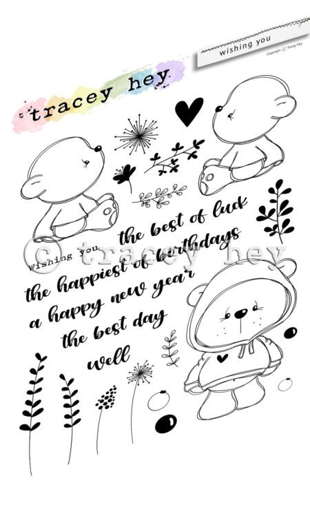Tracey Hey "Wishing You" A6 Stamp Set