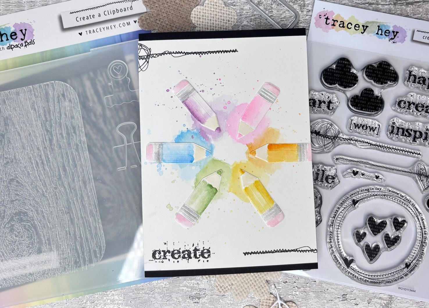 Tracey Hey "Create, Inspire" A6 Stamp Set - Image 6