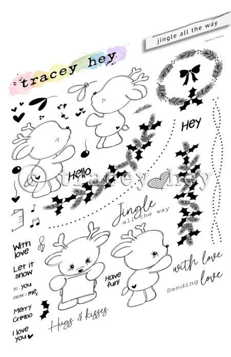 Tracey Hey "Jingle All The Way" A5 Stamp Set